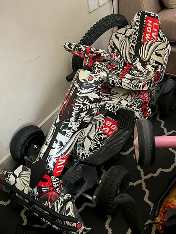 Kids Electric Ride-On Car — Single Seat, Graffiti Design