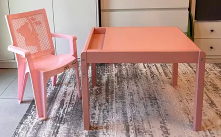 Pink Kids Table and Chair Set - Good Condition