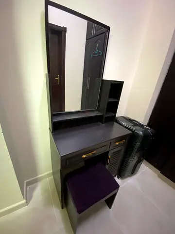 Small vanity table with mirror  stool