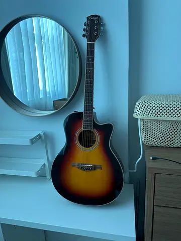 Sunburst Cutaway Acoustic-Electric Guitar — Good Condition