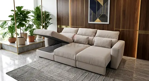 Ikea Eskelstuna L shape sofa bed Beige Excellent Condition like new Condition
