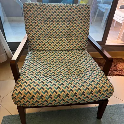 eBarza Wooden Armchair selling for 1500 aed - market price 4755 aed