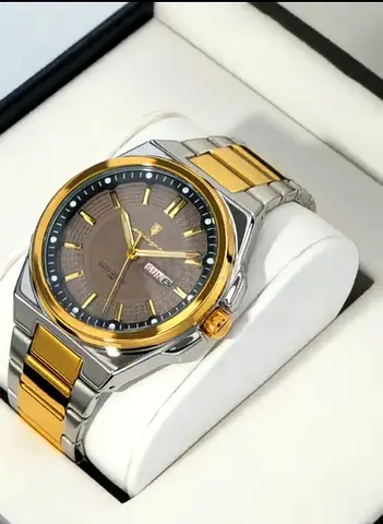 ⌚ POEDAGAR Luxury Gold  Silver Mens Watch – Premium Look