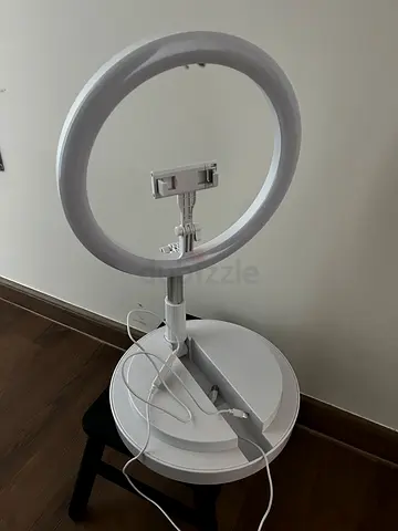 Ring Light with Phone Holder and Adjustable Stand - Good Condition