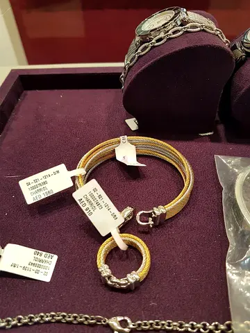 Charriol Gold-tone Cable Bracelet and Ring Set with Decorative Clasps — preloved