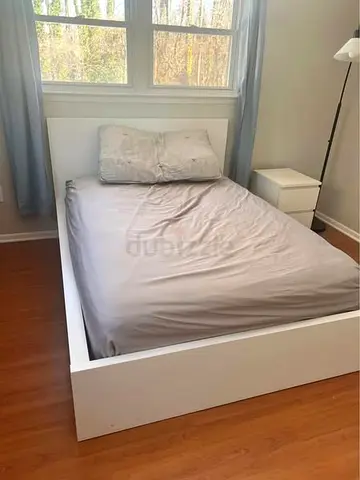 IKEA White MALM Double Storage Bed with IKEA Mattress 140 x 200 cm