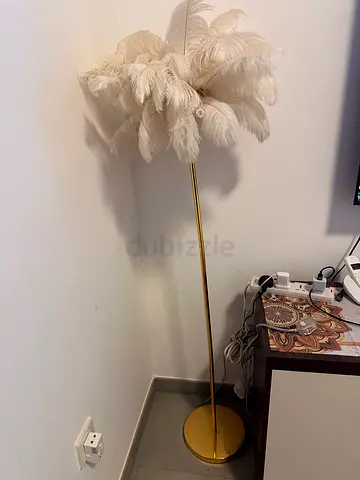 Golden Floor lamp with two light shades
