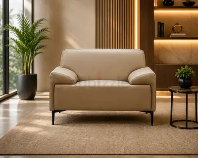 Miya Single Seater Leather Sofa Dubai | Luxury Office Lounge Chair UAE