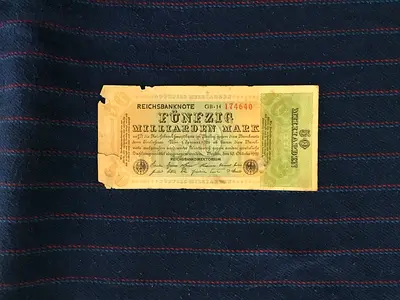 RARE VINTAGE 1923 GERMANY 50 Milliarden Mark Reichsbanknote