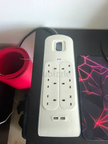 Belkin 6 Way 2 Meter Surge Protection Strip with 2 x 2.4 Ampere USB Charging