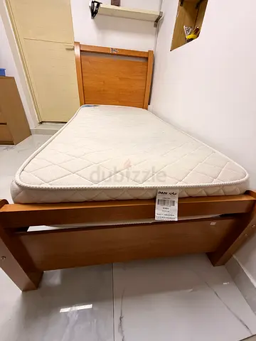 Single bed with cot/frame in good condition. Clean, sturdy, and well-maintained. No damages.
