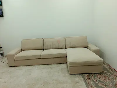 Ikea beige color four seater lshape sofa
