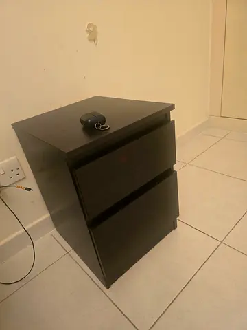 IKEA 2-drawer bedside/filing cabinet in dark brown - good condition