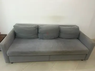 Modern Grey Sofa Bed | 3-Seater Convertible Couch | Excellent Condition | Ready for Pickup