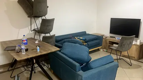 Blue Fabric Sofa Set - Used