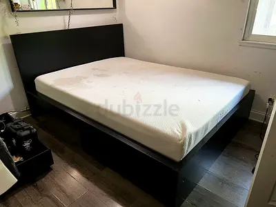 IKEA malam bed with mattress queen size bed
