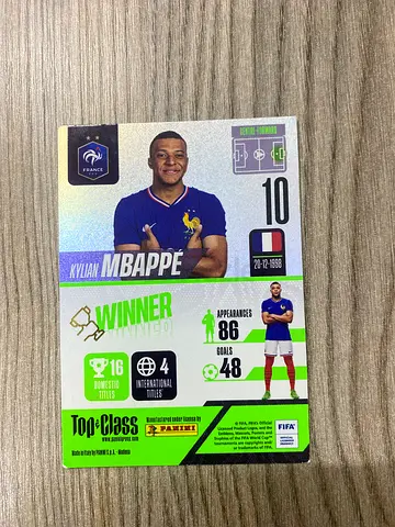 Kylian Mbappé Panini Football Trading Card — World Cup Winner Insert