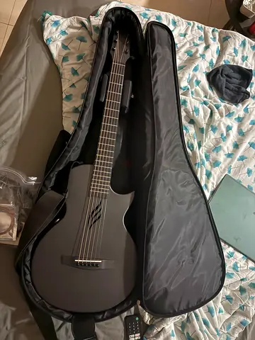 Enya Matte Black Acoustic-Electric Guitar with Gig Bag - Good Condition