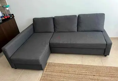 Ikea L Shape Sofa cum bed with big storage in L