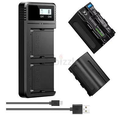 Dual USB Battery Charger with 2x Rechargeable Camera Batteries (Spare Set)