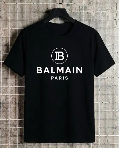 Black Balmain Paris Logo T-shirt - Mens Casual Tee