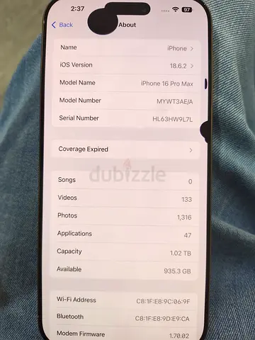 IPHONE 16 PRO MAX 1TB