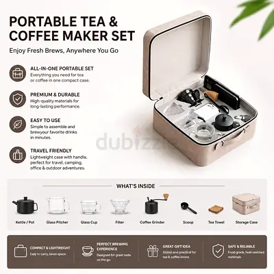 Portable Coffee Brewing Travel Kit – Complete Tea  Coffee Set | Camping  Travel