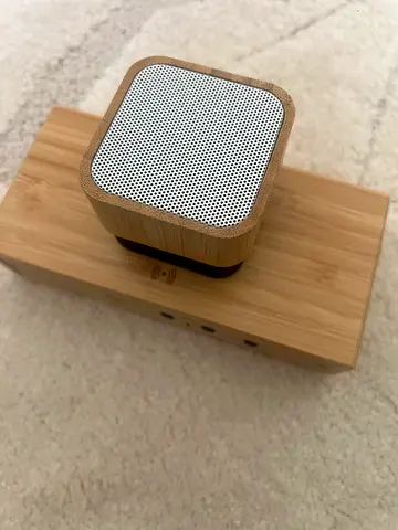Compact Wooden Bluetooth Speaker — Good Working Condition