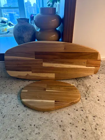 Set of 2 Solid Wood Serving / Cutting Boards