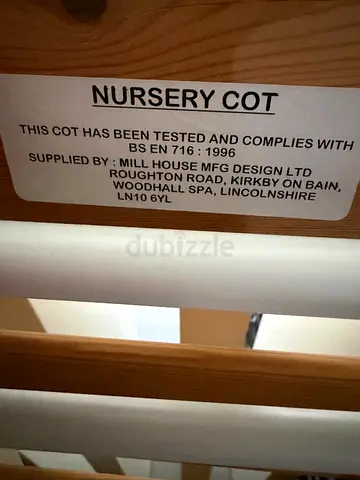 Baby cot, hand made in UK