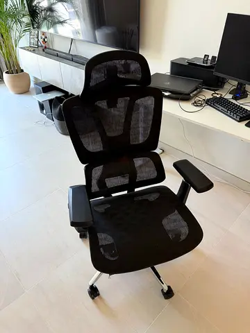 Ergonomic Black Mesh Office Chair with Headrest and Lumbar Support