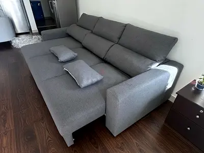 Ikea eskilstuna L shape sofa bed under storage