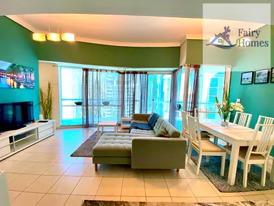 شقة مفروشة بغرفتي نوم | ليك تيراس JLT | إطلالات مارينا وأفق