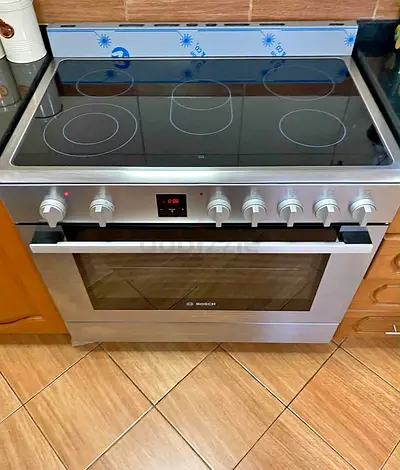 Bosch 5 High Speed Ceramic Cooking Zones Electric Range Cooker stove Stainless Steel 90x60cm