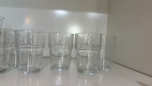 Set of 6 Clear Drinking Glasses and 6 clear small glasses Condition