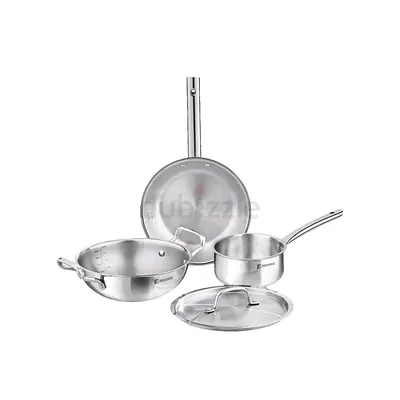 Stainless Steel Cookware Set - Frypan, Saucepan, Wok with Lid (Good Condition)