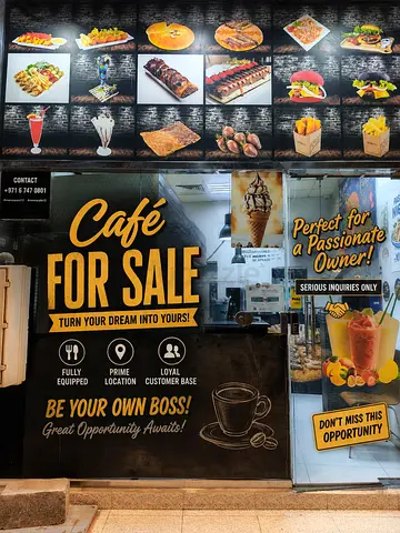 🔥Fully Equipped Running Café for Sale – Prime Location at Sharjah Corniche 🔥
