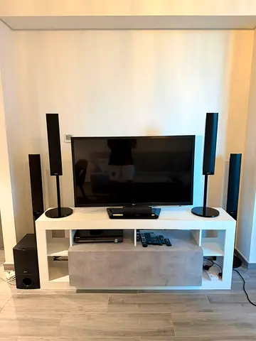 TV LG 43 + Home Theater SONY Speaker System with Subwoofer and television Stand