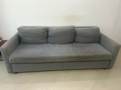 Modern Grey Sofa Bed | 3-Seater Convertible Couch | Excellent Condition | Ready for Pickup