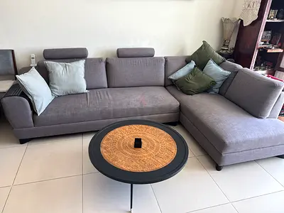 Light grey L-shaped sectional sofa with chaise - good condition