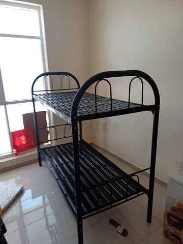 Black Metal Bunk Bed Frame - Twin Size