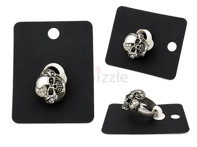 Skull ring with crystal accents