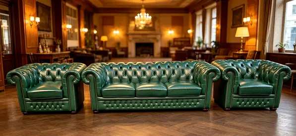 Sofa Leather Chesterfield 5 Seater
