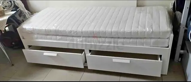 IKEA brimness daybed with 2 big storage drawers and 2 IKEA mattresses.