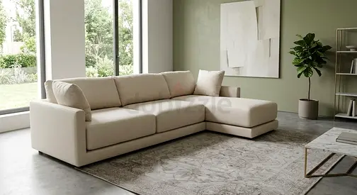 CrateBarrel L Shape Sofa Beige Excellent Condition