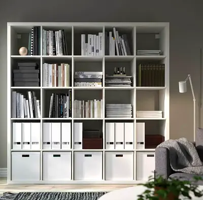 White modular 5x4 bookshelf/storage unit