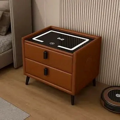 Modern Smart Nightstand with Wireless Charging