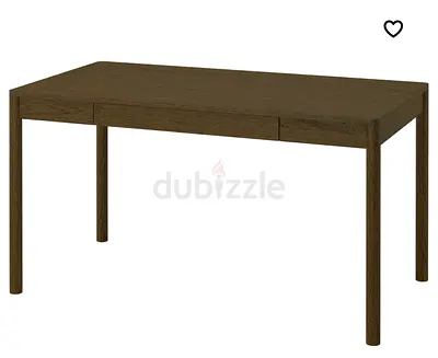 Sleek, solid table / desk with hidden drawer