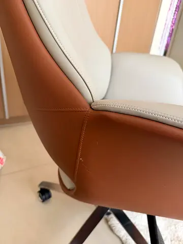 Brown and cream swivel office - good condition