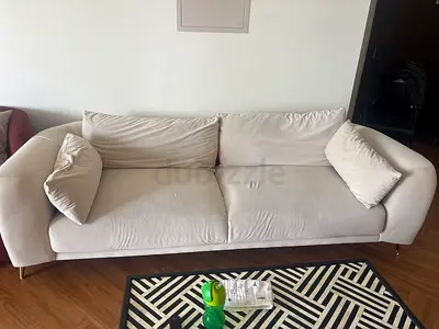 Cream 3-Seater Sofa in Good Condition